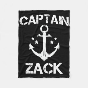 Captain Zack Funny Birthday Personalized Name Boat Fleece Blanket