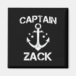 Captain Zack Funny Birthday Personalized Name Boat Magnet