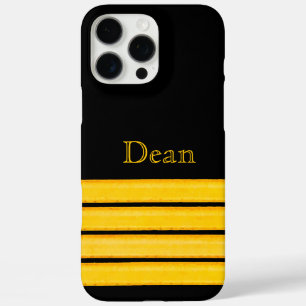 Captains golden stripes with name iPhone 16 pro max case