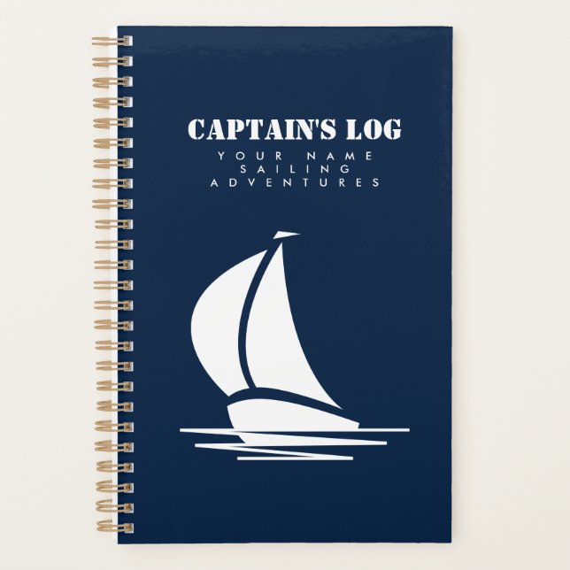 Captain's Log custom spiral planner for sailor (Front)