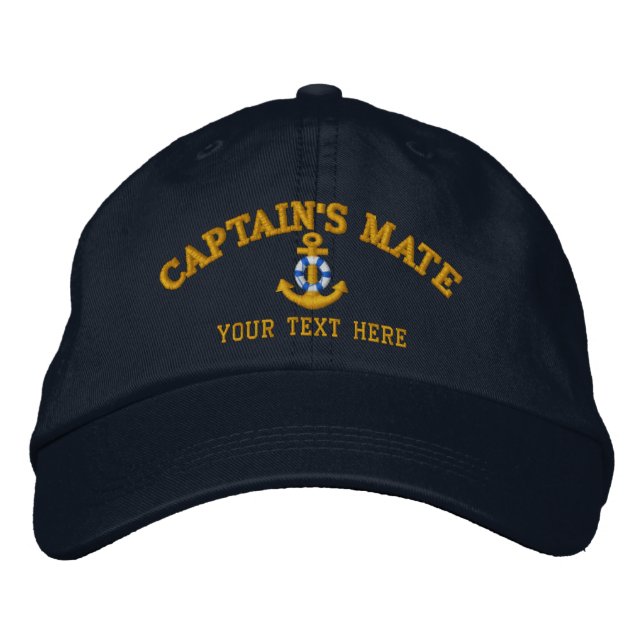 Captain's Mate Easily Personalized Embroidered Hat (Front)