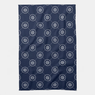 Captain'S Wheel Pattern Kitchen Towel