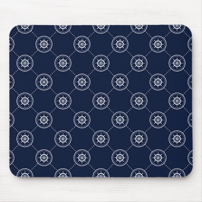 Captain'S Wheel Pattern Mouse Pad (Front)