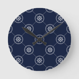 Captain'S Wheel Pattern Round Clock