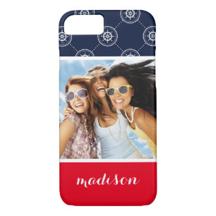 Captain'S Wheel Pattern   Your Photo & Name Case-Mate iPhone Case
