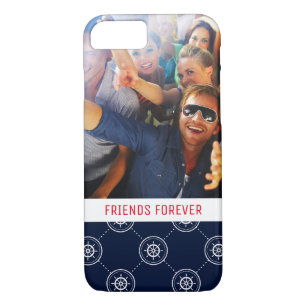 Captain'S Wheel Pattern   Your Photo & Text iPhone 8/7 Case