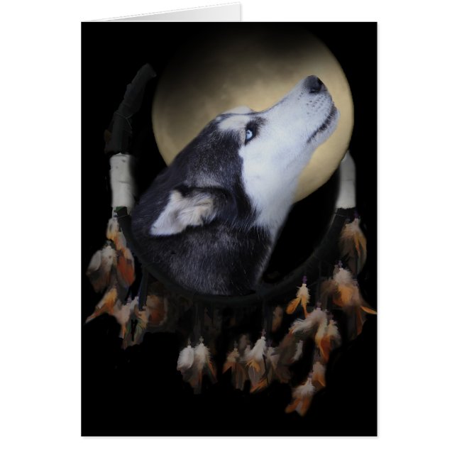Capteur de rêve et Husky aux yeux bleus (Devant)