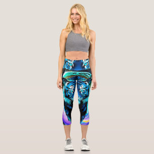 Capteur Wolf Dream Electric Blue Capri Leggings
