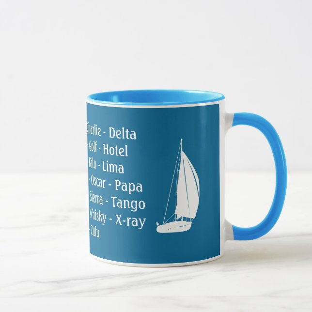 Capteurs Mug Alphabet phonétique Bateau Bateau Voi (Droite)