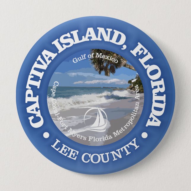 Captiva Island (C) 4 Inch Round Button (Front)