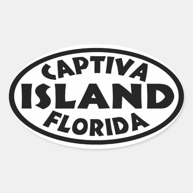 Captiva Island Florida black Oval Sticker (Front)