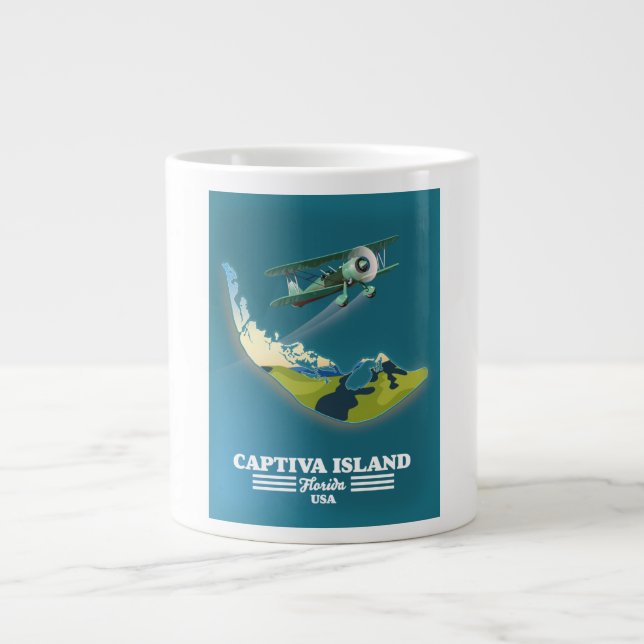 Captiva Island Florida USA map Large Coffee Mug (Front)