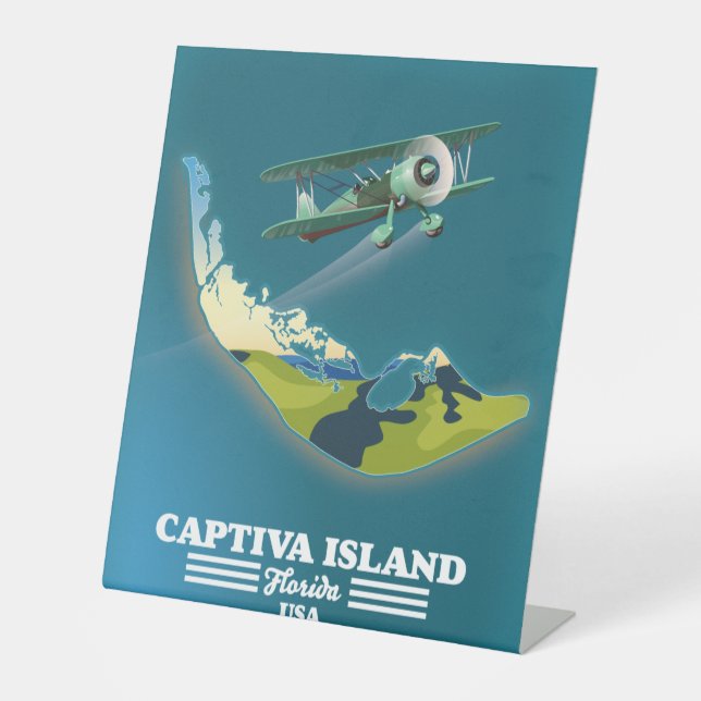 Captiva Island Florida USA map Pedestal Sign (Front)