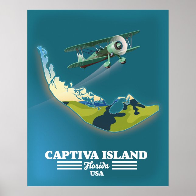 Captiva Island Florida USA map Poster (Front)