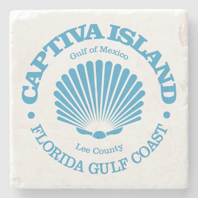 Captiva Island (seashell) Stone Coaster (Front)