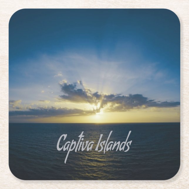 Captiva Islands Florida Square Paper Coaster (Front)