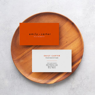 Captivate with Minimalist Chic: Trendy Orange Business Card