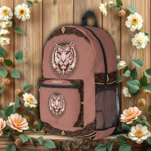 Captivating and artistic depiction of a tiger printed backpack