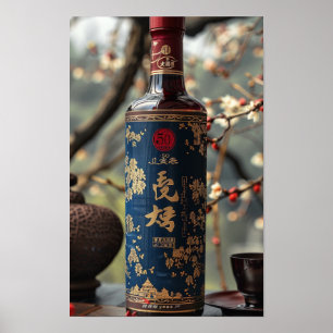 Captivating Chinese Liquor Packaging Design Poster