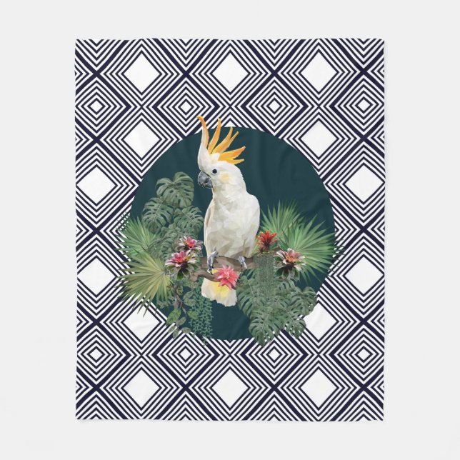 Captivating Cockatoo Bird Fleece Blanket (Front)