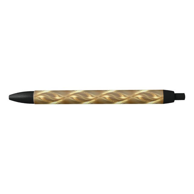 Captivating gold pattern black ink pen (Front)