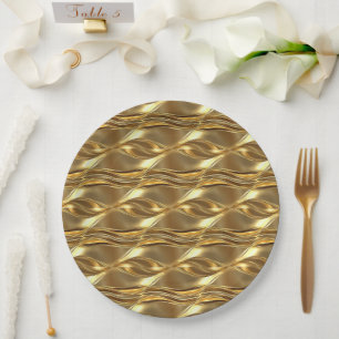 Captivating gold pattern paper plate