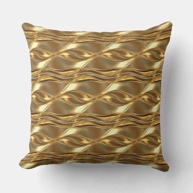 Captivating gold pattern throw pillow (Front)
