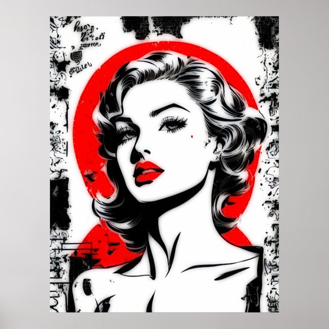 Captivating Noir Pop Art Poster (Front)