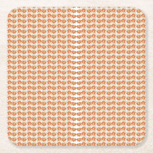 Captivating Orange and White Squares Background  Square Paper Coaster