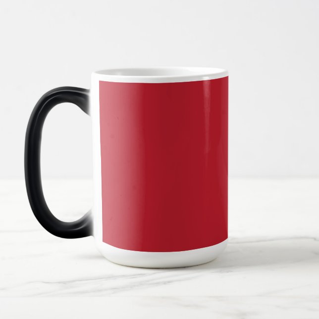 Captivating Red Background White Border Design Magic Mug (Left)