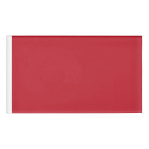 Captivating Red Background White Border Design Name Tag