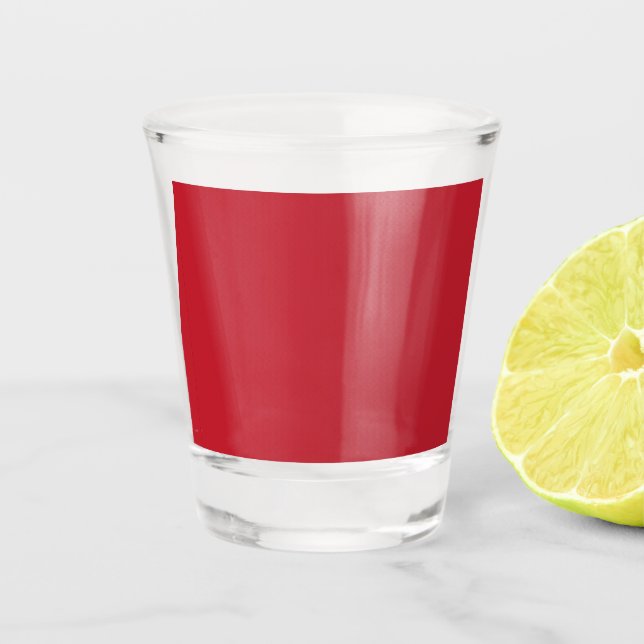 Captivating Red Background White Border Design Shot Glass (Front)
