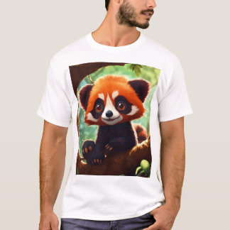 Captivating Red Panda on a Tree Branch T-Shirt