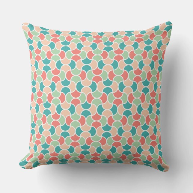 Captivating Retro Geometric Pattern Throw Pillow (Front)