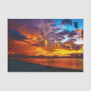 Captivating Sunset in Gold and Purple Tissue Paper