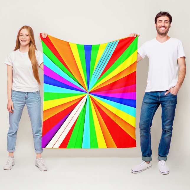 Captivating Vibrant Hues Colourful Pattern Fleece Blanket (In Situ)