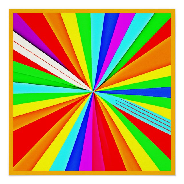 Captivating Vibrant Hues Colourful Pattern Poster (Front)