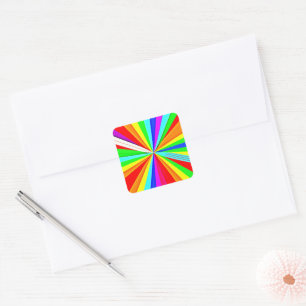 Captivating Vibrant Hues Colourful Pattern Square Sticker