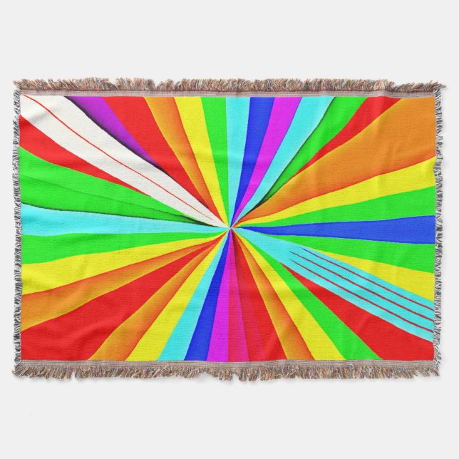 Captivating Vibrant Hues Colourful Pattern Throw Blanket (Front)