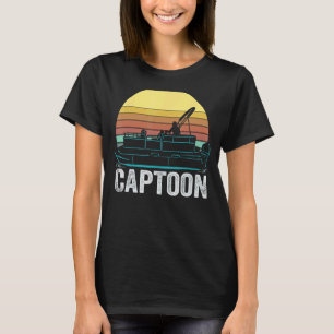 Captoon - Funny Pontoon Captain - Fisherman Jokes T-Shirt