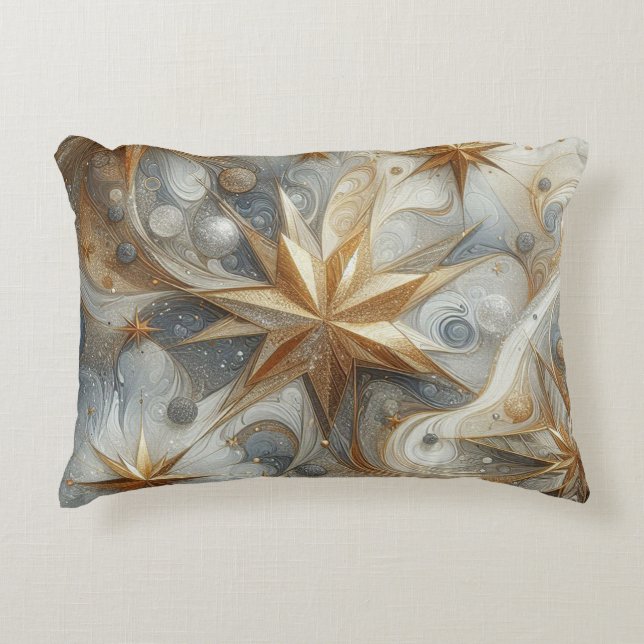 Capture Art Winter Scene & Snow and Ice Crystals Accent Pillow (Front)