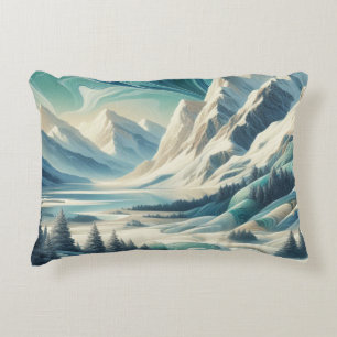 Capture Art Winter Scene & Snow and Ice Crystals Accent Pillow