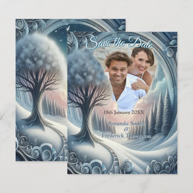 Capture Art Winter Scene & Snow and Ice Crystals Announcement (Front/Back)