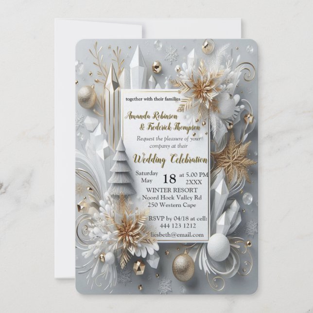 Capture Art Winter Scene & Snow and Ice Crystals Invitation (Front)