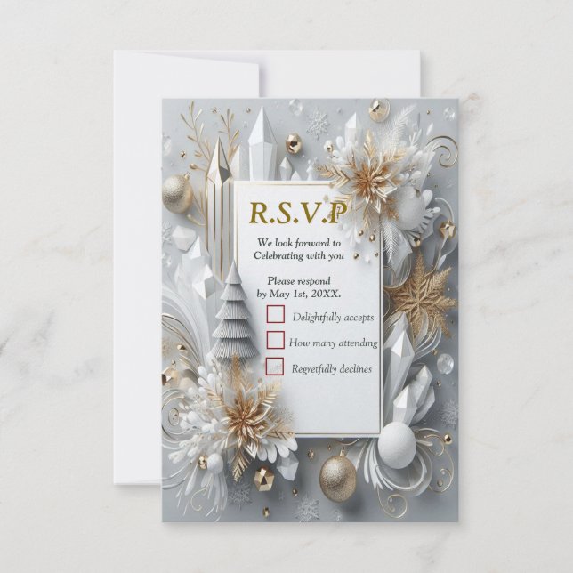 Capture Art Winter Scene & Snow and Ice Crystals RSVP Card (Front)