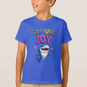Capture Joy: Playful Cartoon Shark T-Shirt