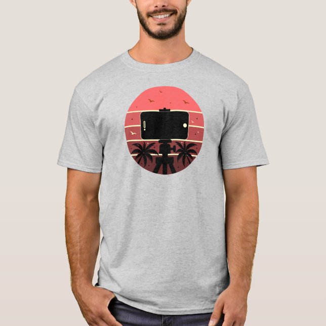 Capture Life Vibes – Tropical Sunset Creator T-Shirt (Front)