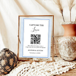 Capture love QR codeDusty Blue wedding Poster