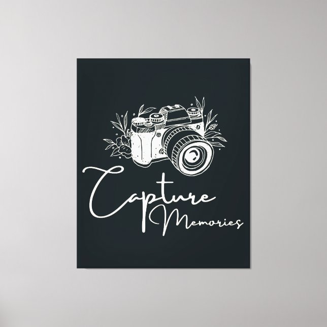 Capture Memories Photography Quote Canvas Print (Front)