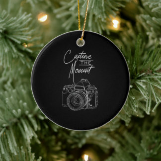 Capture Moment Camera Photography Photographer. Ceramic Ornament